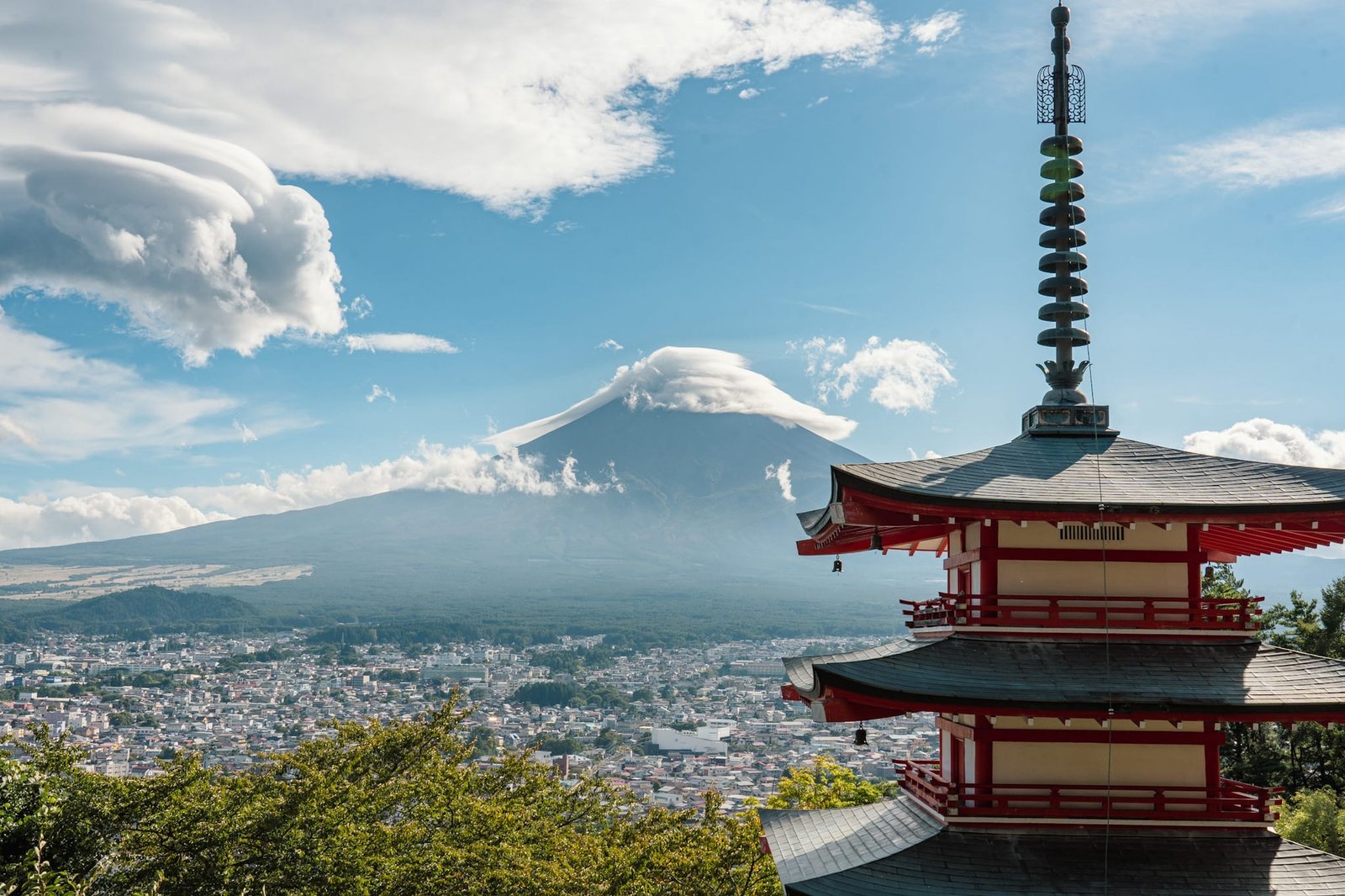 Photographie du mont Fuji au Japon.