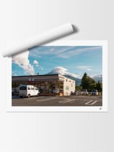 Photo du mont fuji et du 7-eleven