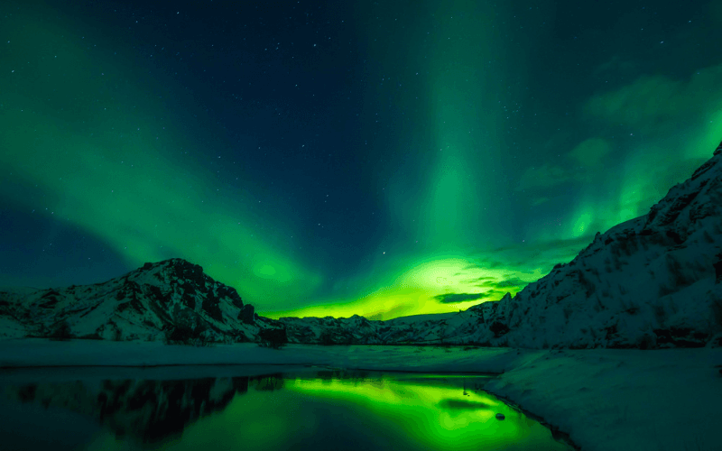 Aurores boréales en Islande