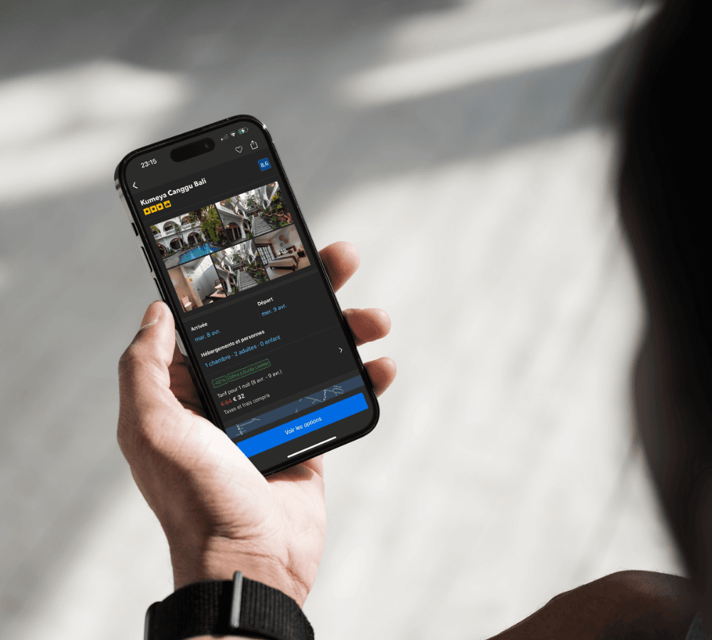Mockup de téléphone sur Booking