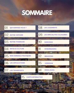 Sommaire de guide de voyage Seoul