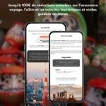 Récapitulatif des 100€ de réductions partenaires incluses : eSIM, assurance voyage et activités touristiques à Tokyo.