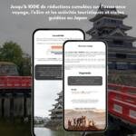 Détail des 50€ de réductions exclusives sur l'eSIM, l'assurance et les activités dans les Alpes Japonaises.