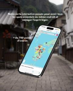 Aperçu de la carte interactive Google Maps incluse avec 730 adresses méconnues et pépites locales au Japon.