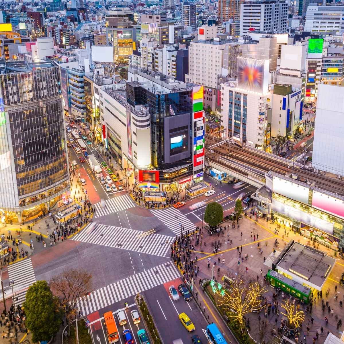 vue sur le Shibuya crossing